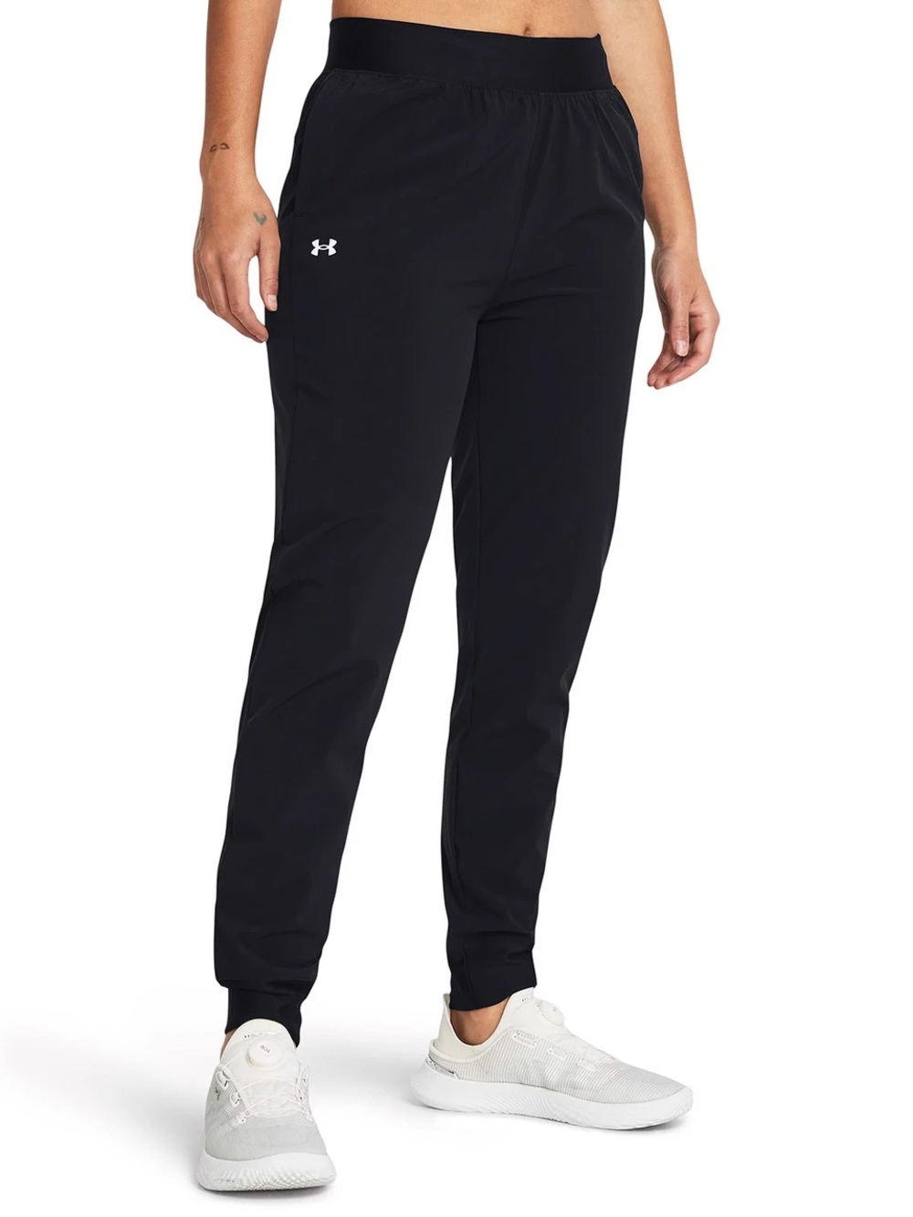 NEW Under Armour Black Rival High Rise Woven Pant, Medium